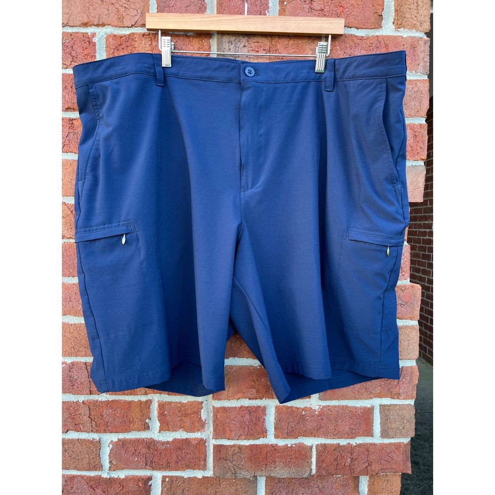 IZOD Golf Mens Navy Blue Performance Cargo Shorts Size 48 Stretch Lightweight